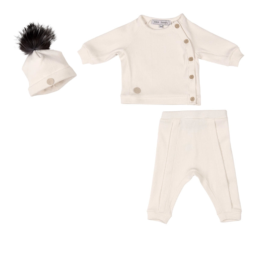 Knitted Ivory 3 piece Set