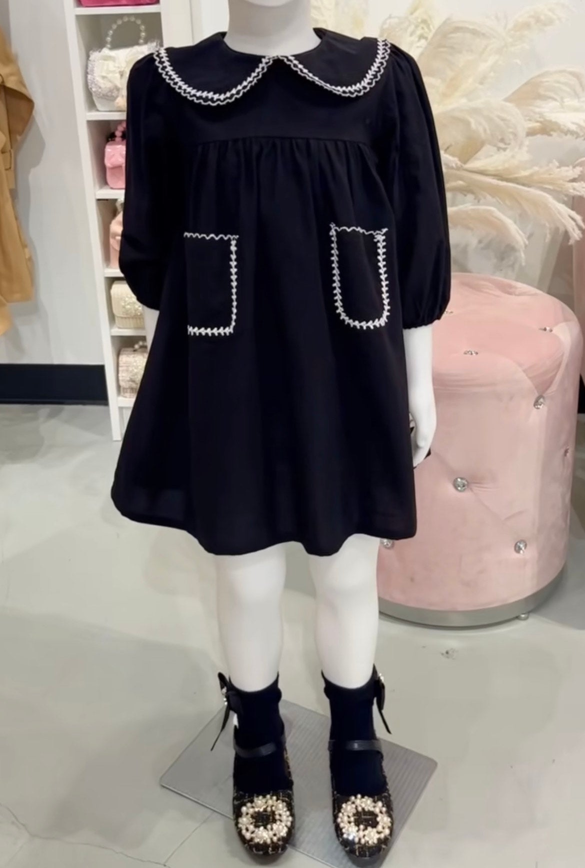 Long sleeve black dress