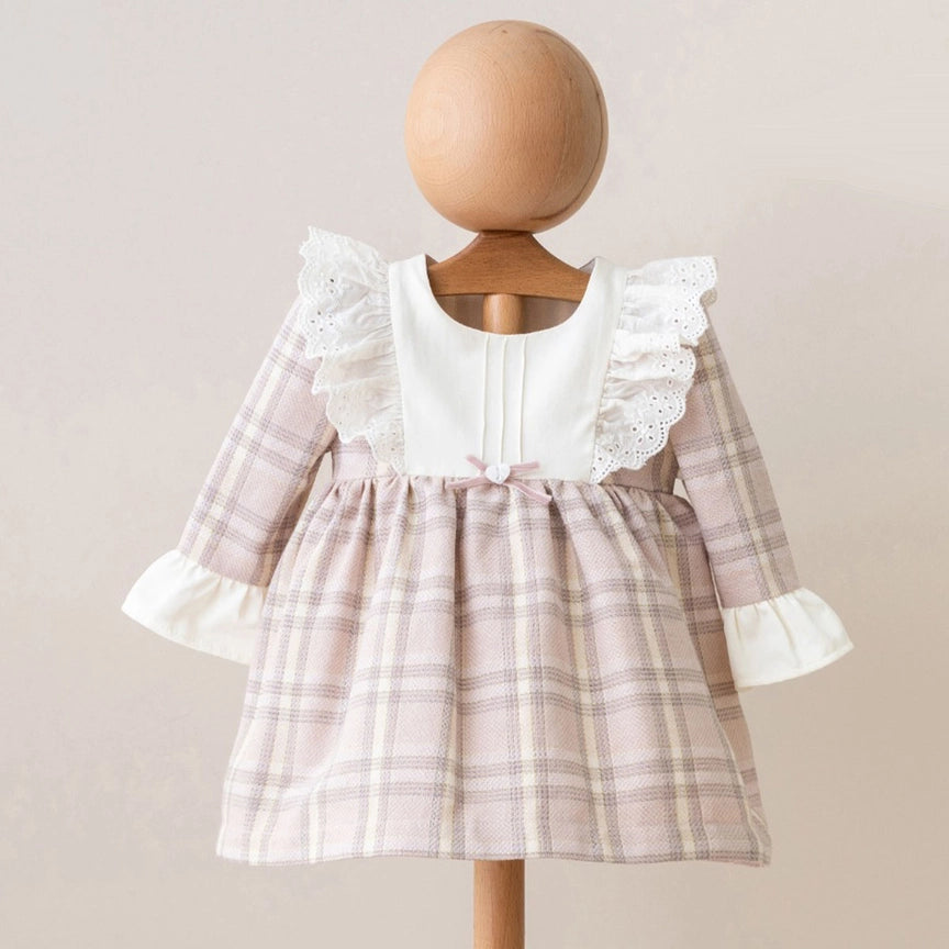 Elegant Pink Plaid Formal Baby Girl Dress