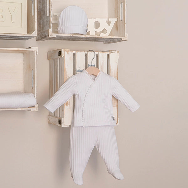 3-Piece Ribbed Newborn Set White