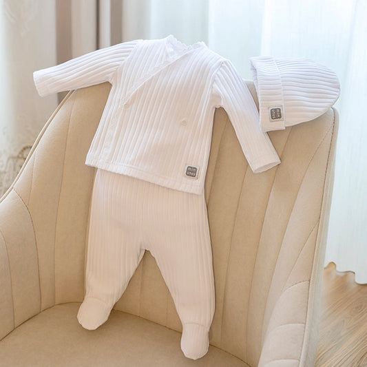 3-Piece Ribbed Newborn Set White